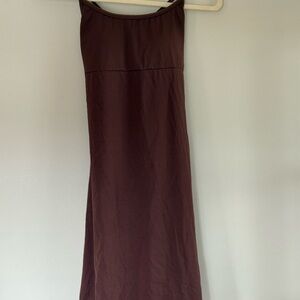 Elegant Brown Sleeveless Dress